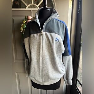Vintage Puma color block zipper sweatshirt jacket, size large